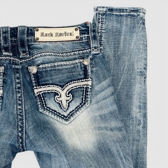 Rock Revival Blair Skinny Jeans 26 Heavy Stitch Flap Pocket 30 Inseam - Picture 6 of 15